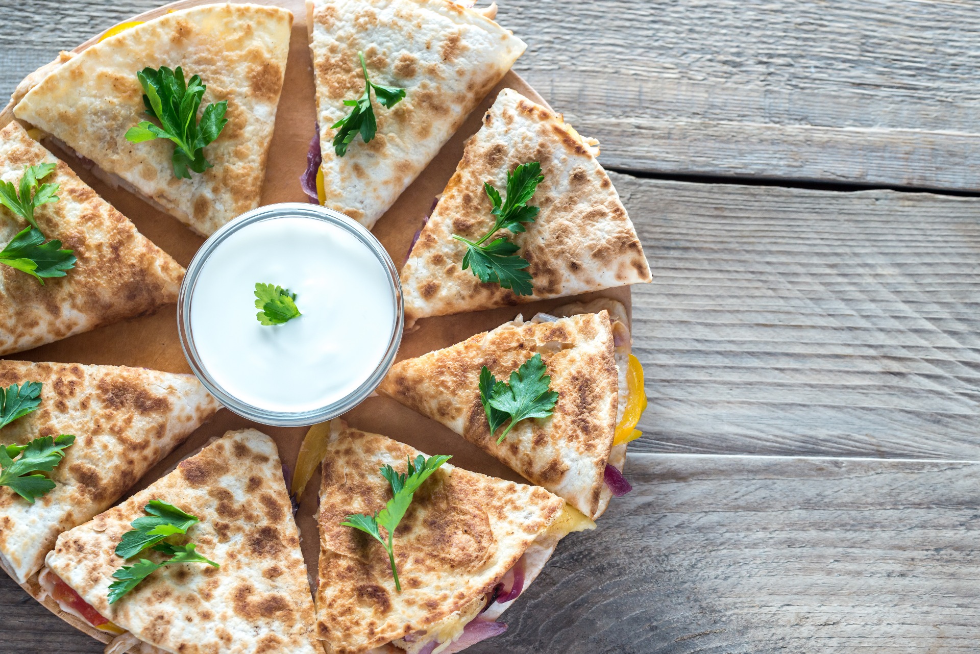 Quesadilla’s met vegan mozzarella 